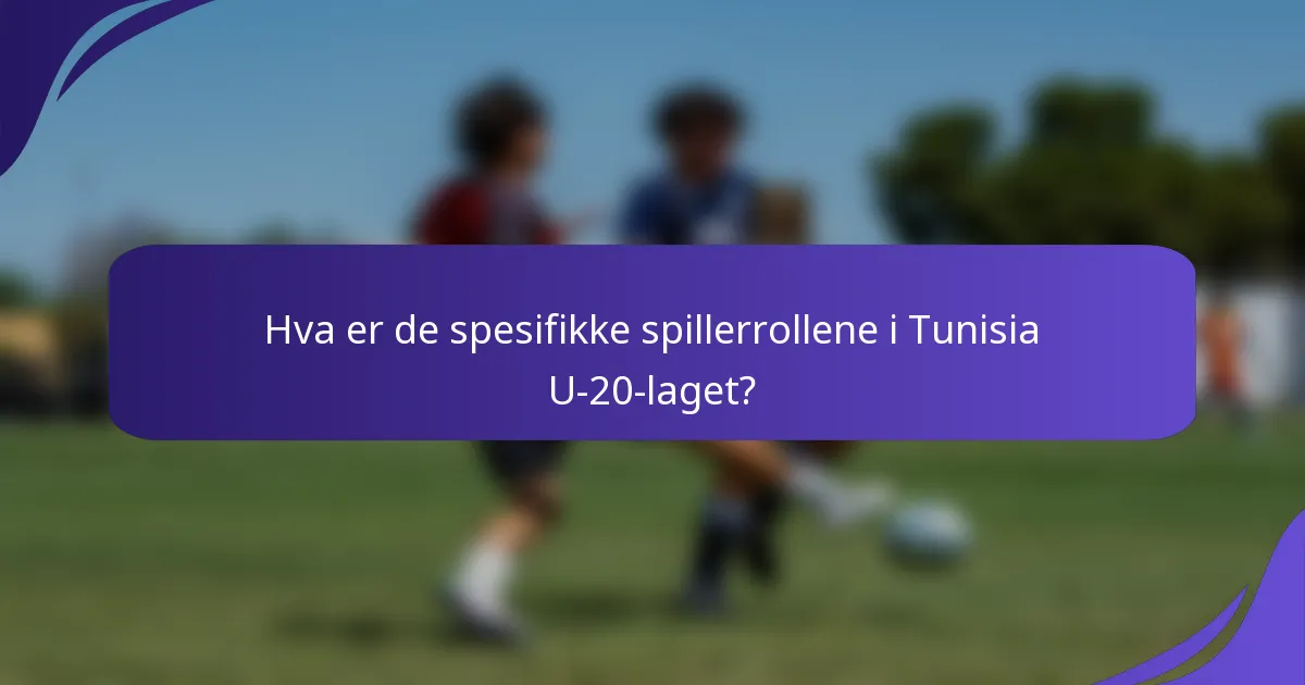 Hva er de spesifikke spillerrollene i Tunisia U-20-laget?