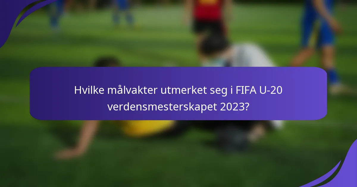 Hvilke målvakter utmerket seg i FIFA U-20 verdensmesterskapet 2023?