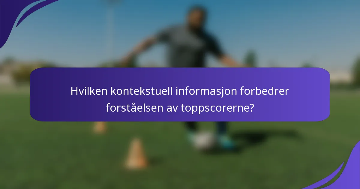 Hvilken kontekstuell informasjon forbedrer forståelsen av toppscorerne?
